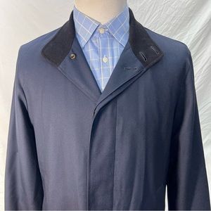 Vintage: Brooks Brothers Wool long Car Coat Overcoat/ rain coat Navy Blue 40R